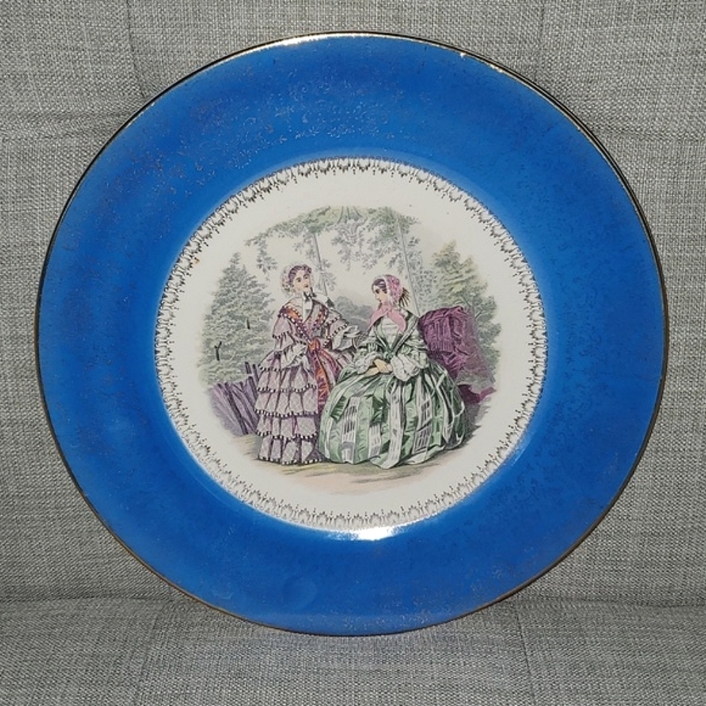 Vtg Century by Salem Godey Ladies Decorative Collector Plate with 23K Gold Trim